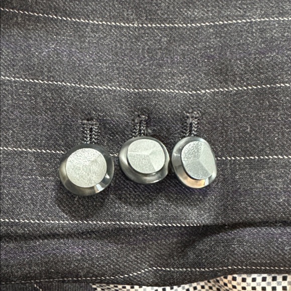 Giorgio Armani Charcoal Gray Black Pinstripe Blazer Sz 42 6 Italy Business Work - Picture 6 of 13